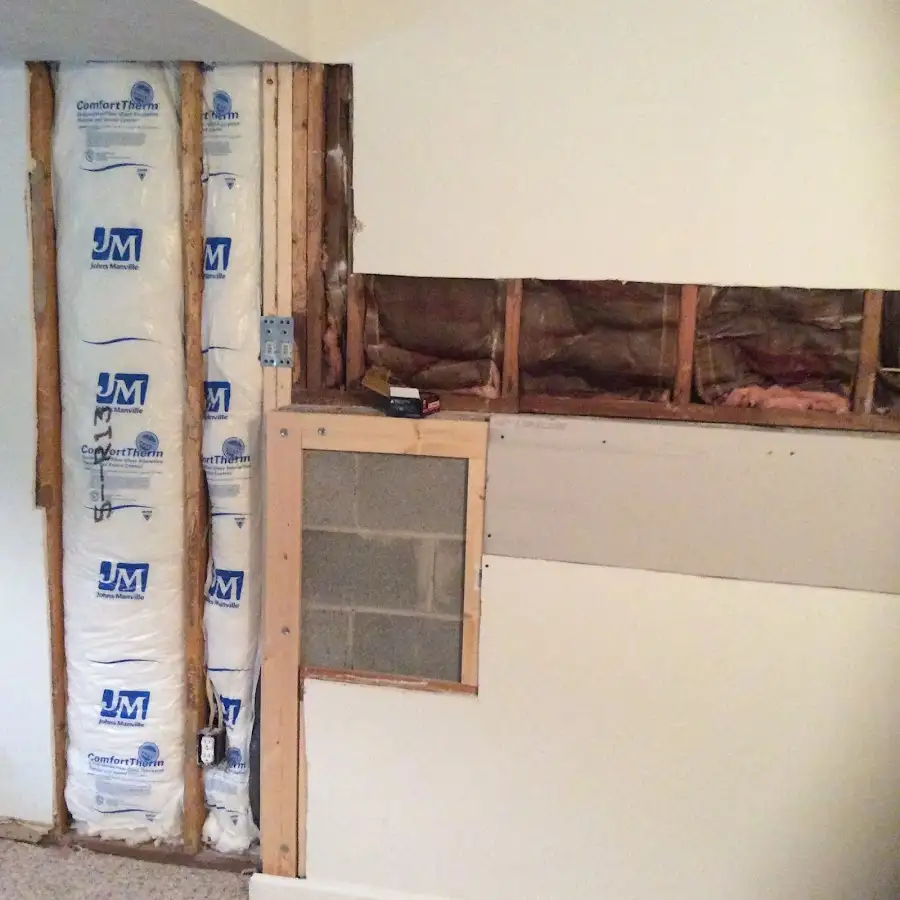 Wall insulation replacement during Basement Flood Cleanup in Lackawanna